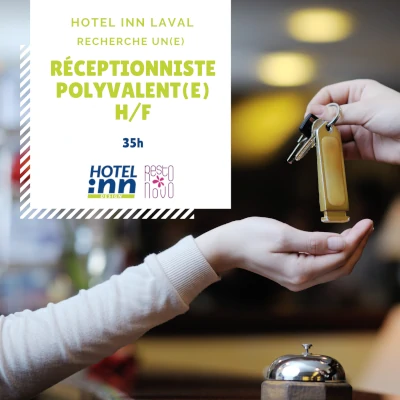 L'hôtel Inn Laval recherche un ou une réceptionniste polyvalente pour compléter son équipe. Poste à pourvoir dès que possible. 35h